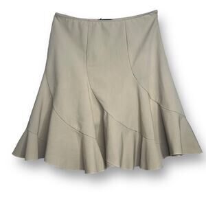 Rampage Size Small Classic Khaki Flared Trumpet Career Skirt Retro Bias Cut